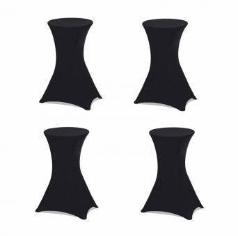 4 Tables hautes mange debout napp&eacute;es noires