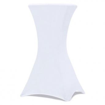 Table haute mange debout nappée blanc