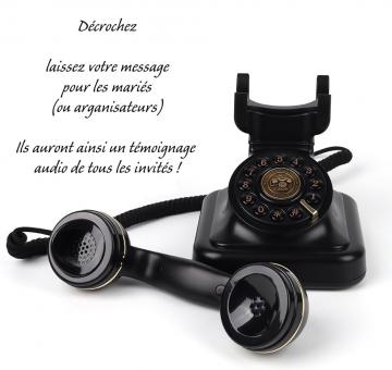 Téléphone livre d'or NOIR + panneau