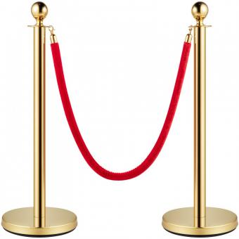 Poteau de guidage avec cordon rouge