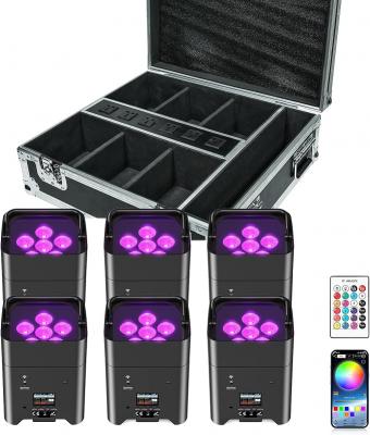6 pars &agrave; led sur batterie