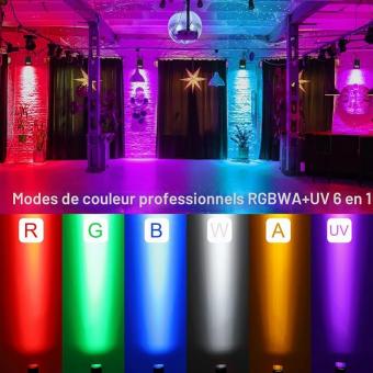 6 pars &agrave; led sur batterie