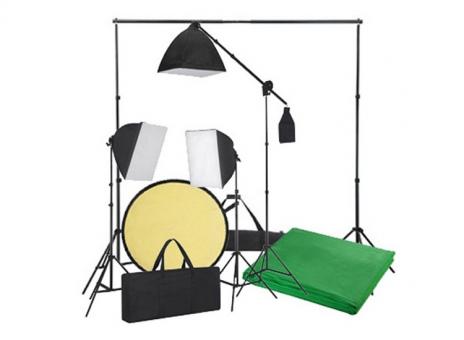 Kit studio photo + Fond vert + Réflecteur
